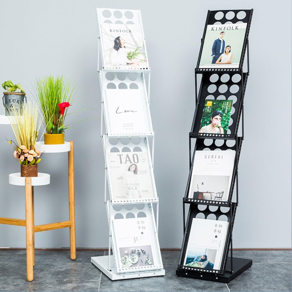 カタログスタンド マガジンラック 折りたたみ式 5段 竹製 片面